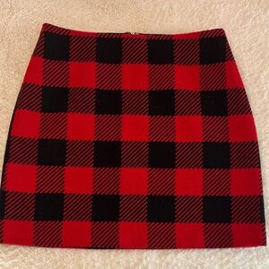 Vineyard Vines Red and Black Checkered Mini Skirt